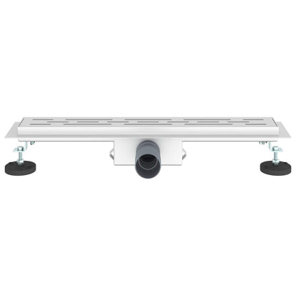 Shower Drain with Line Design Silver 60 cm Stainless Steel 304