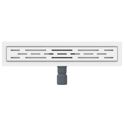 Shower Drain with Line Design Silver 60 cm Stainless Steel 304