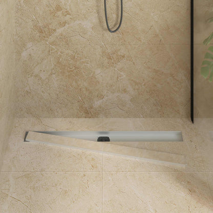Shower Drain 2-in-1 with 360° Siphon Silver 90 cm