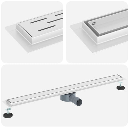 Shower Drain 2-in-1 with 360° Siphon Silver 90 cm