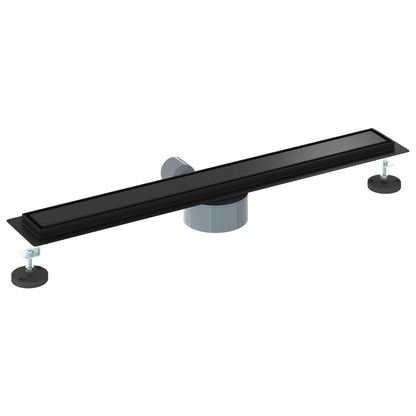 Shower Drain 2-in-1 with 360° Siphon Black 70 cm