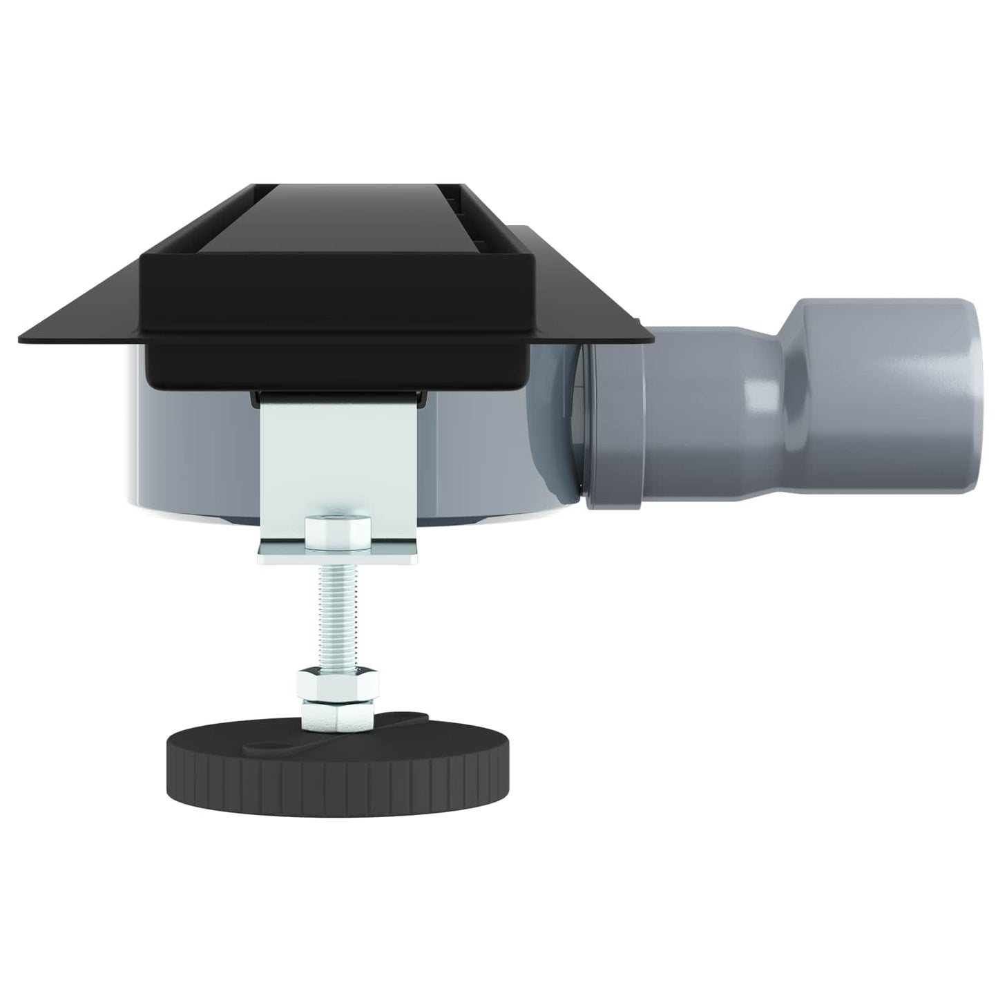 Shower Drain 2-in-1 with 360° Siphon Black 70 cm