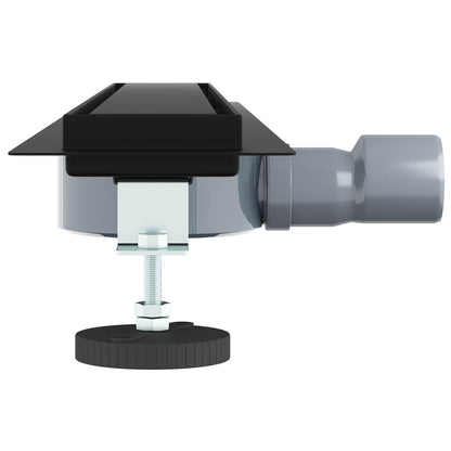 Shower Drain 2-in-1 with 360° Siphon Black 70 cm