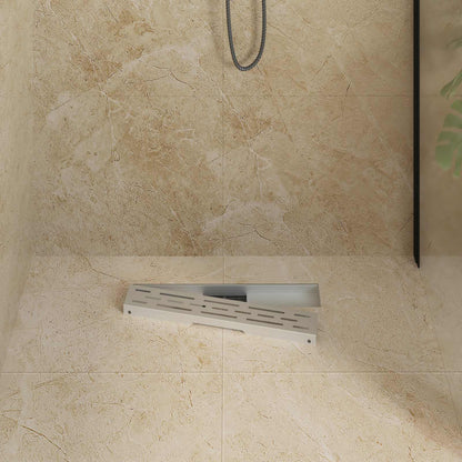 Shower Drain with Line Design Silver 50 cm Stainless Steel 304