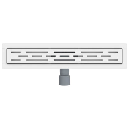 Shower Drain with Line Design Silver 50 cm Stainless Steel 304