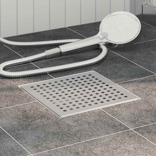 Dot Shower Drain Silver 20 x 20 cm Stainless Steel 304