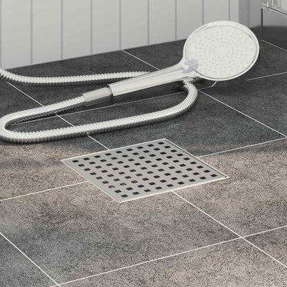Dot Shower Drain Silver 15 x 15 cm Stainless Steel 304
