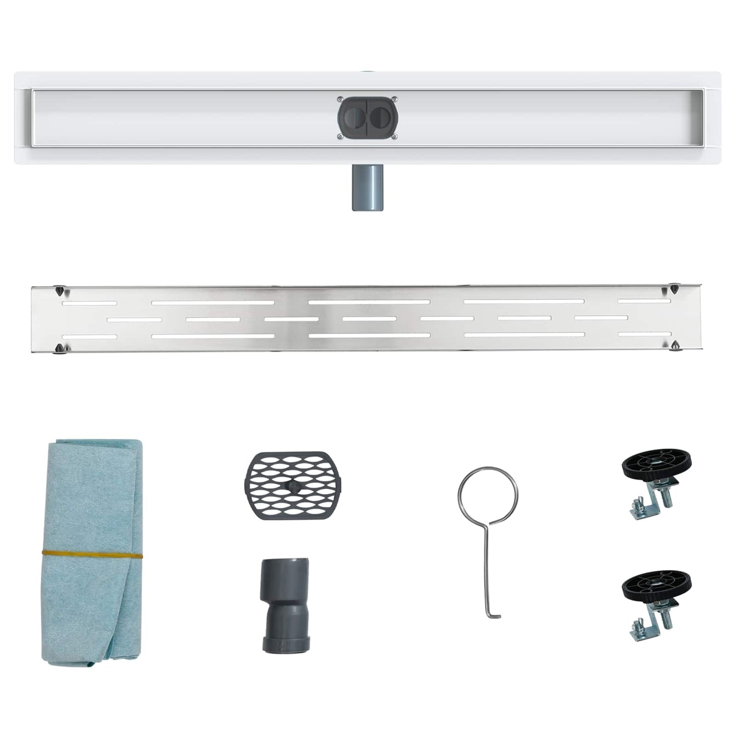 Shower Drain Line Design with 360° Siphon Silver 80 cm