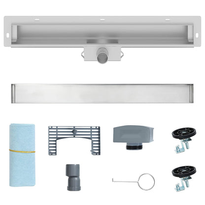 Wall Mounted Shower Drain Silver 60 cm Stainless Steel 304