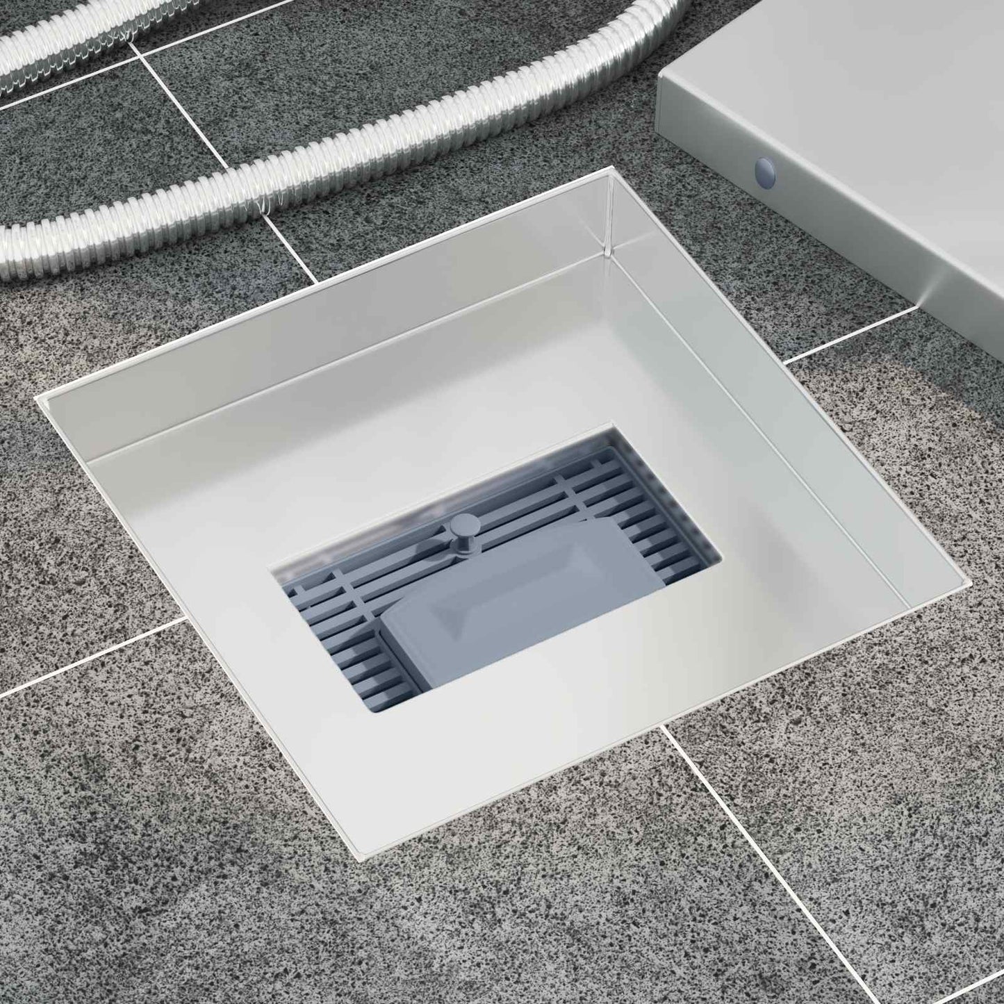 2 in 1 Shower Drain Silver 20 x 20 cm Stainless Steel 304