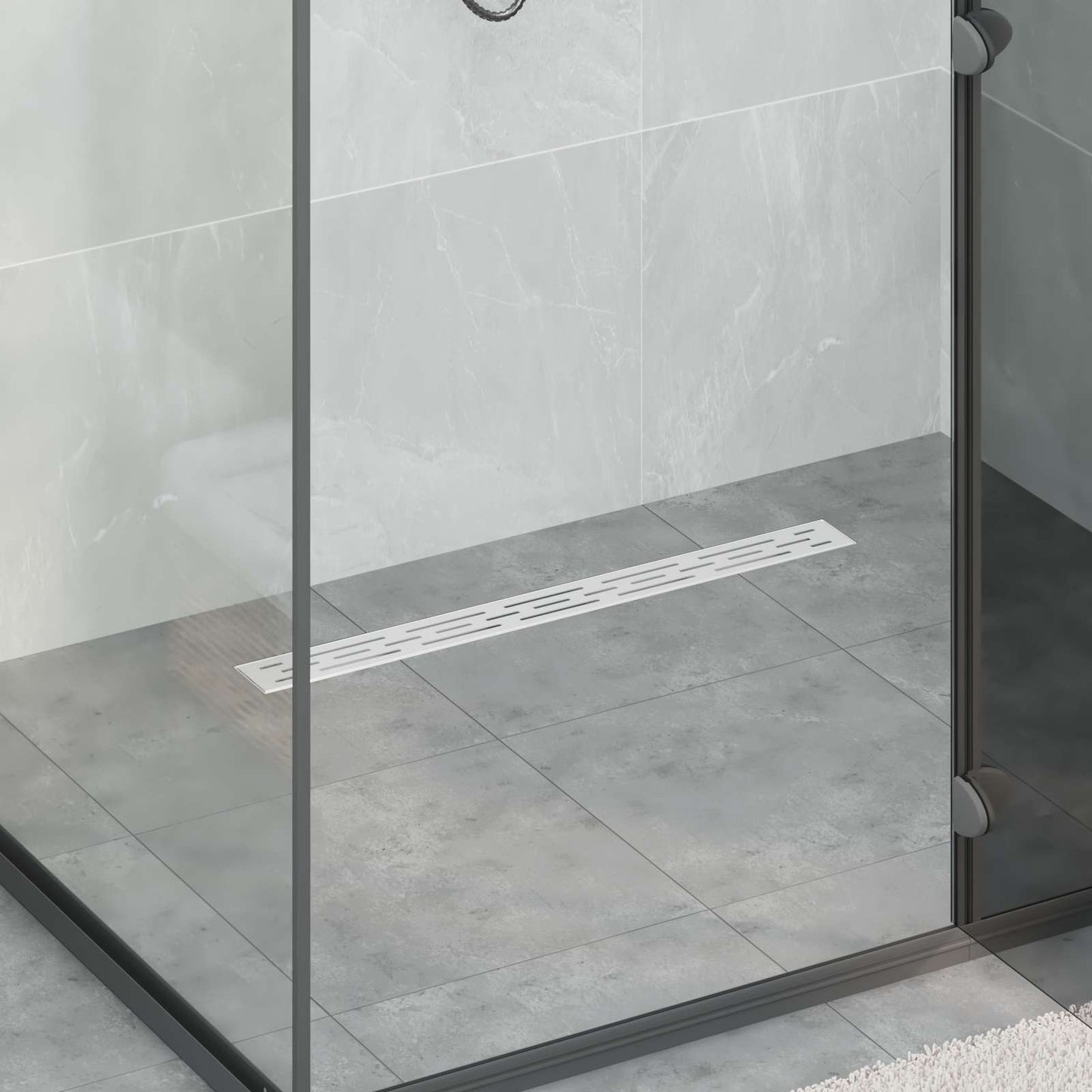 Shower Drain with Line Design Silver 80 cm Stainless Steel 304