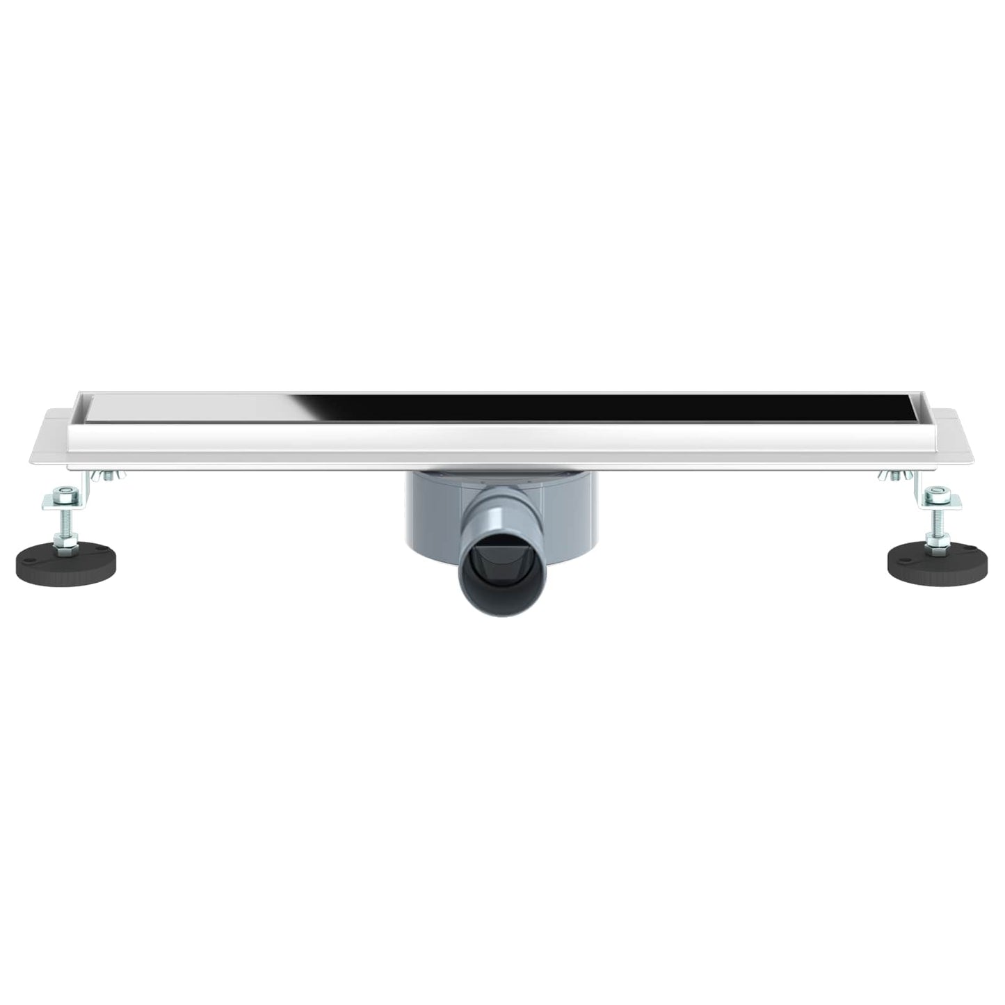 Shower Drain Glass Cover with 360° Siphon Black 50 cm