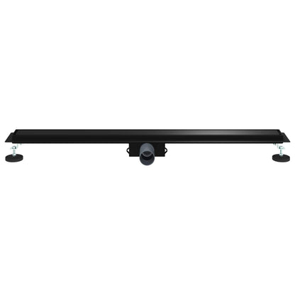2 in 1 Shower Drain Black 90 cm Stainless Steel 304