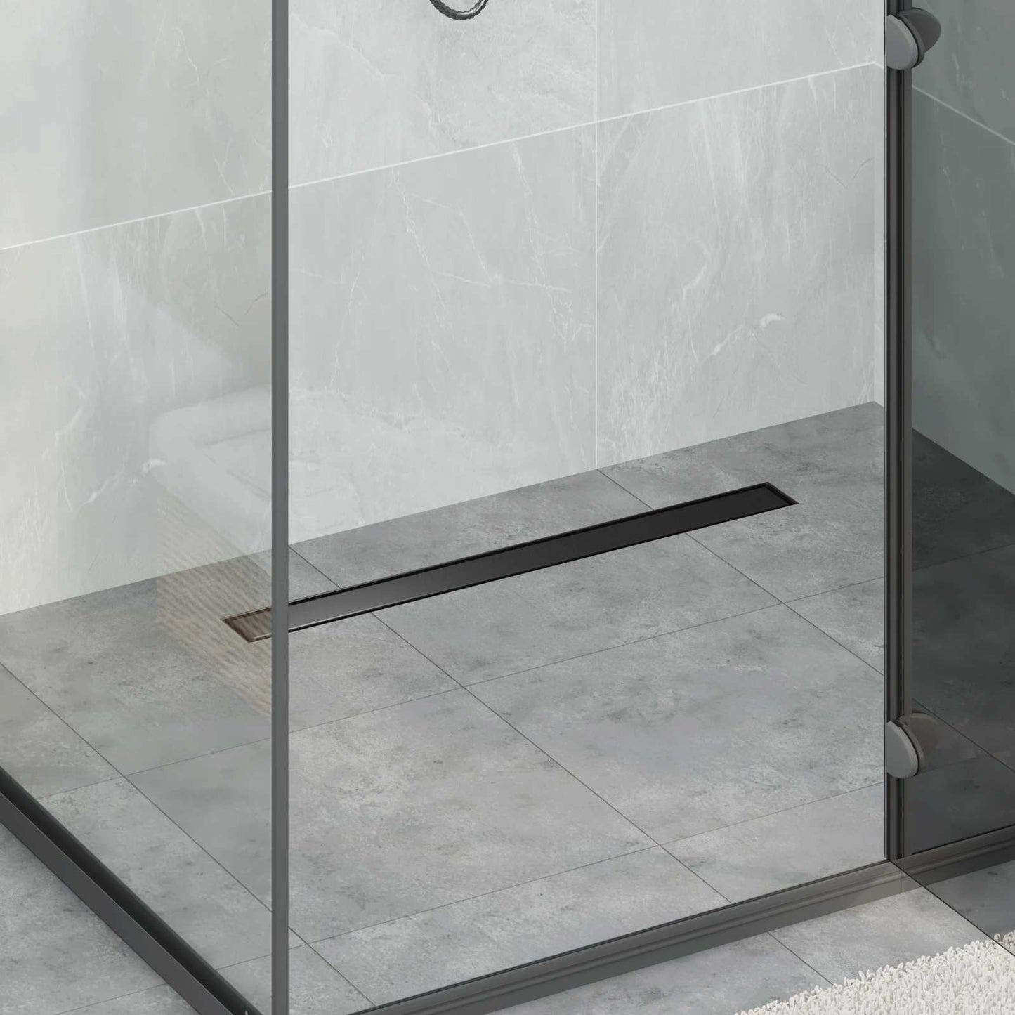 2 in 1 Shower Drain Black 80 cm Stainless Steel 304