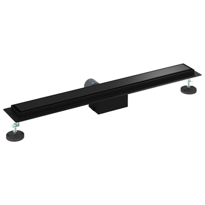 2 in 1 Shower Drain Black 80 cm Stainless Steel 304