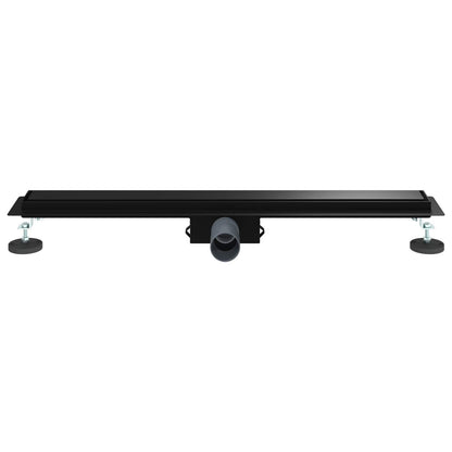 2 in 1 Shower Drain Black 80 cm Stainless Steel 304