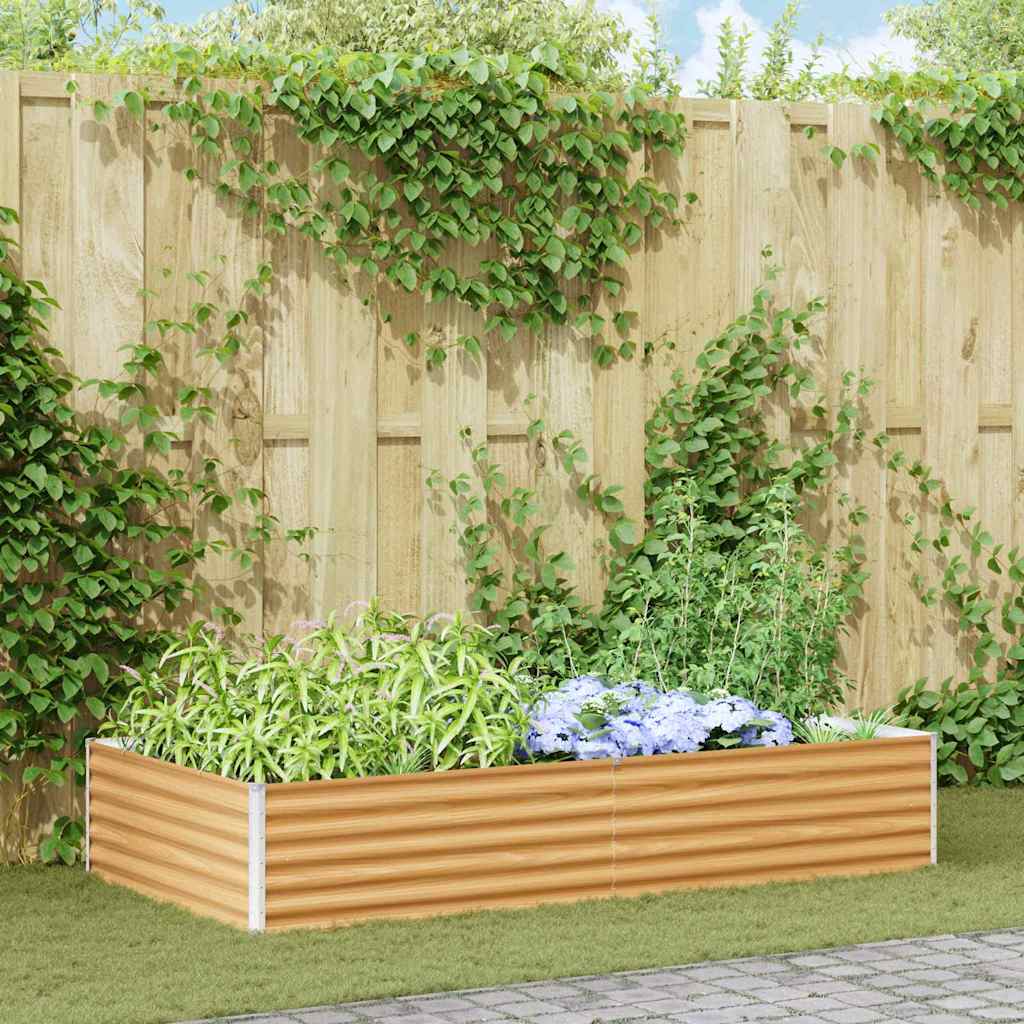 Garden Raised Bed 195 x 100 x 36 cm Galvanised Steel