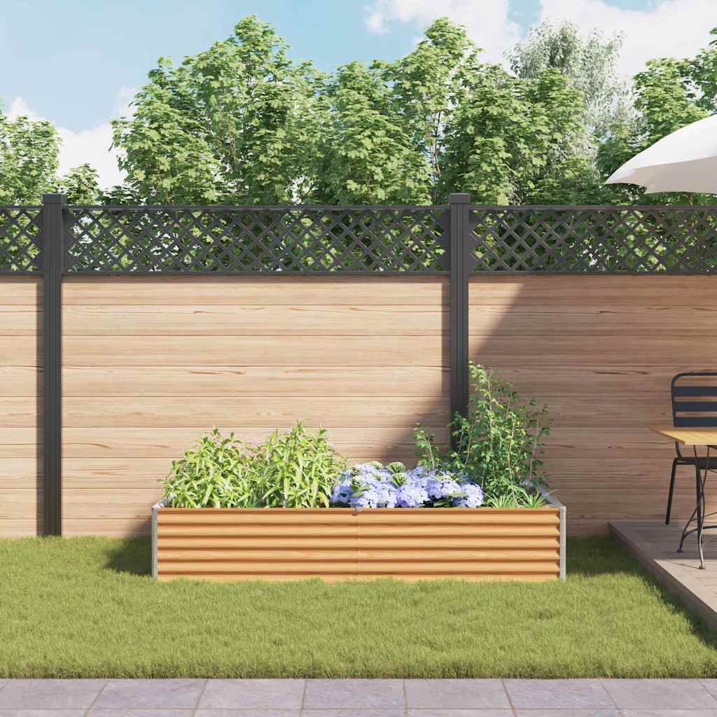 Garden Raised Bed 195 x 100 x 36 cm Galvanised Steel