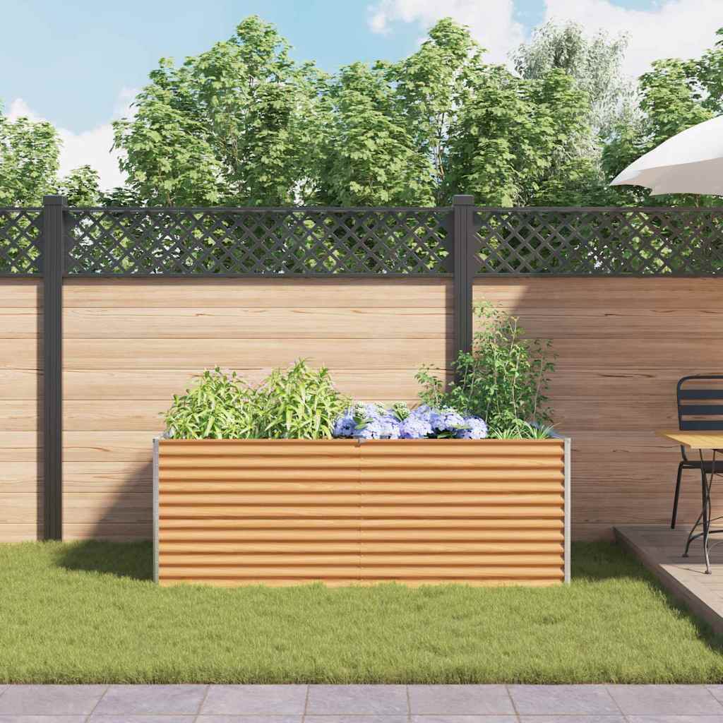 Garden Raised Bed 195 x 100 x 68 cm Galvanised Steel