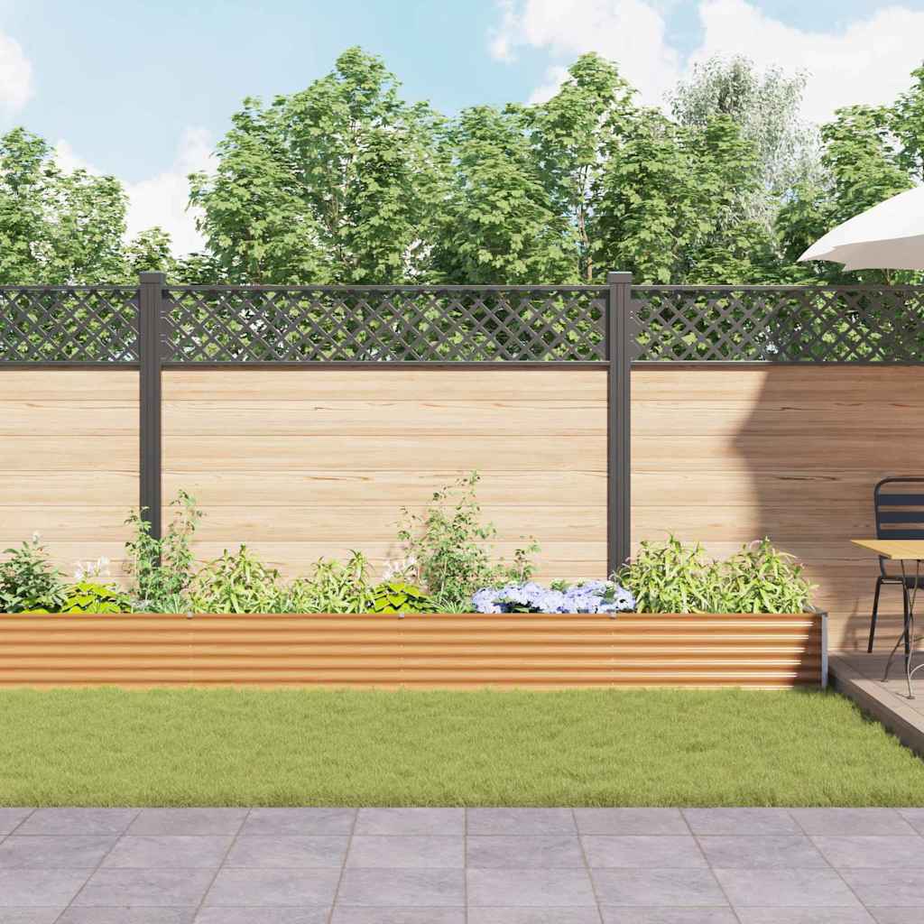 Garden Raised Bed Light Brown 485 x 50 x 36 cm Galvanised Steel