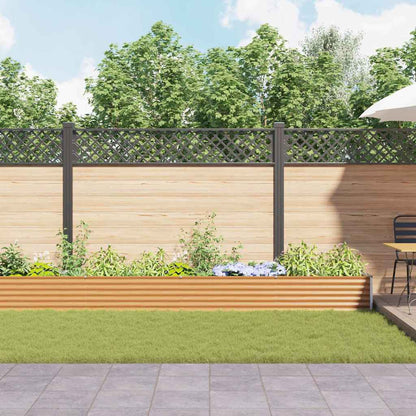 Garden Raised Bed Light Brown 485 x 50 x 36 cm Galvanised Steel