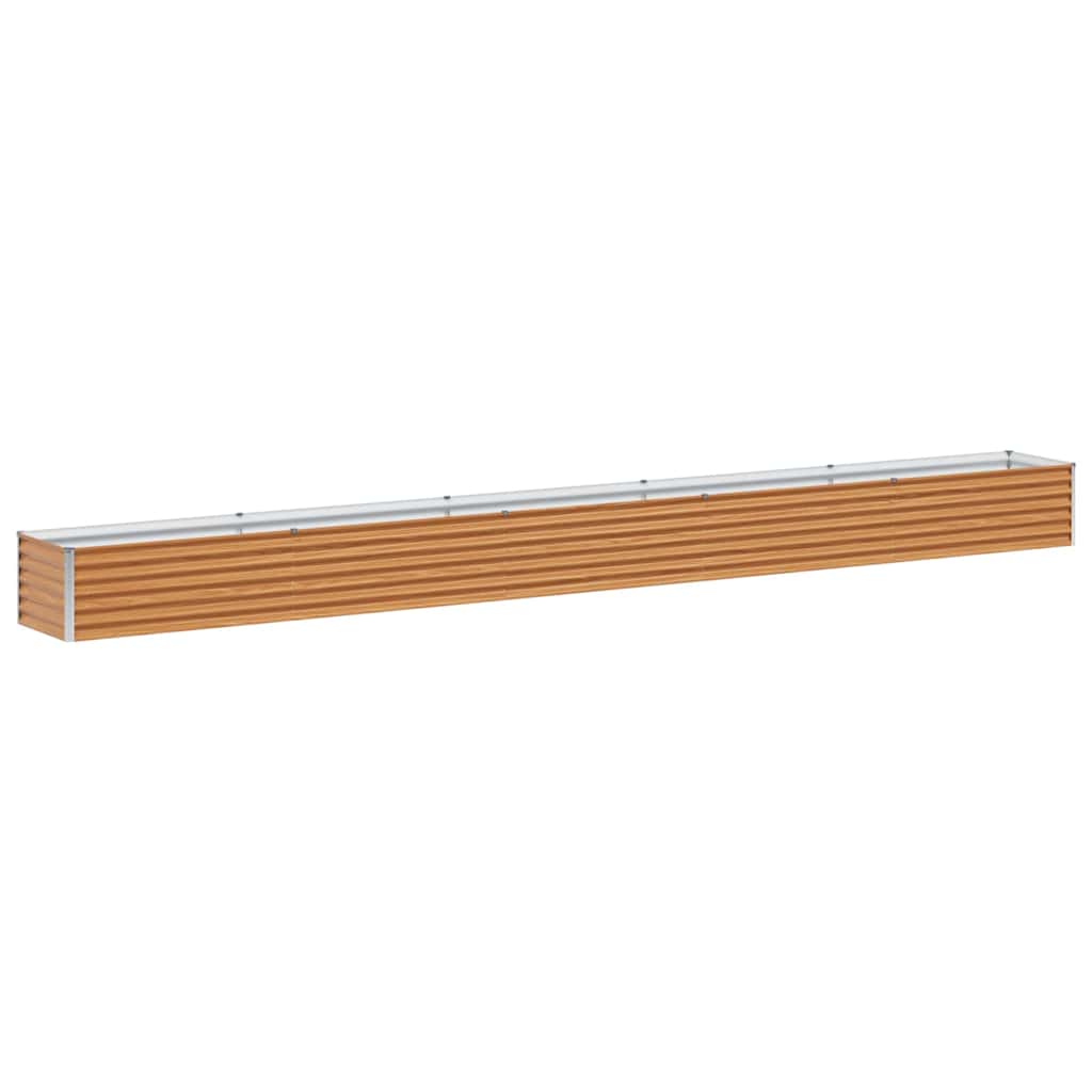 Garden Raised Bed Light Brown 485 x 50 x 36 cm Galvanised Steel