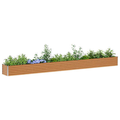 Garden Raised Bed Light Brown 485 x 50 x 36 cm Galvanised Steel