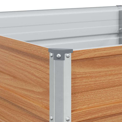 Garden Raised Bed Light Brown 320 x 80 x 45 cm Galvanised Steel