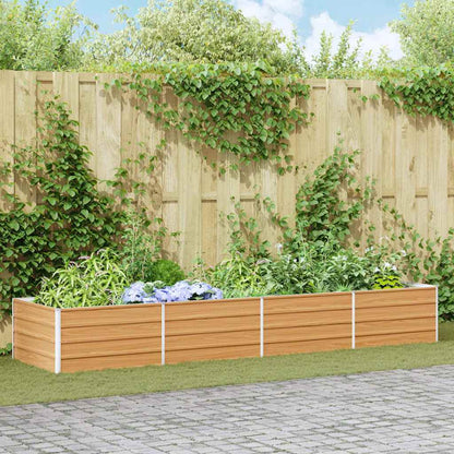 Garden Raised Bed Light Brown 320 x 80 x 45 cm Galvanised Steel