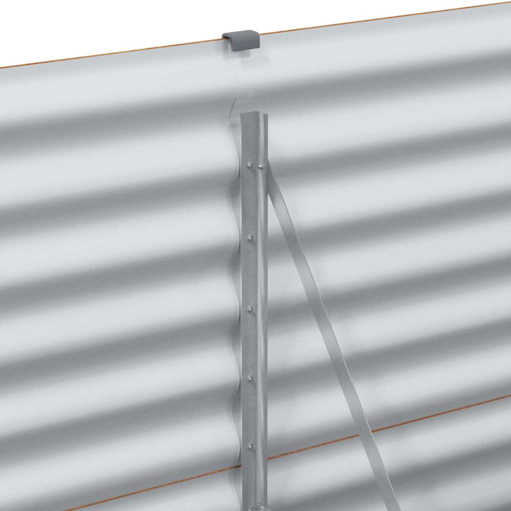 Garden Raised Bed Light Brown 98 x 50 x 68 cm Galvanised Steel
