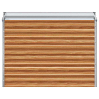 Garden Raised Bed Light Brown 98 x 50 x 68 cm Galvanised Steel