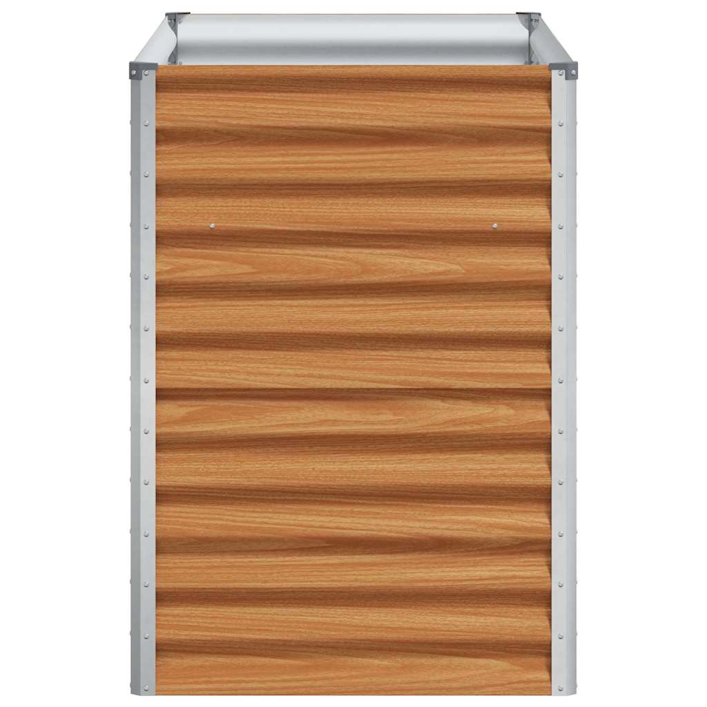 Garden Raised Bed Light Brown 98 x 50 x 68 cm Galvanised Steel