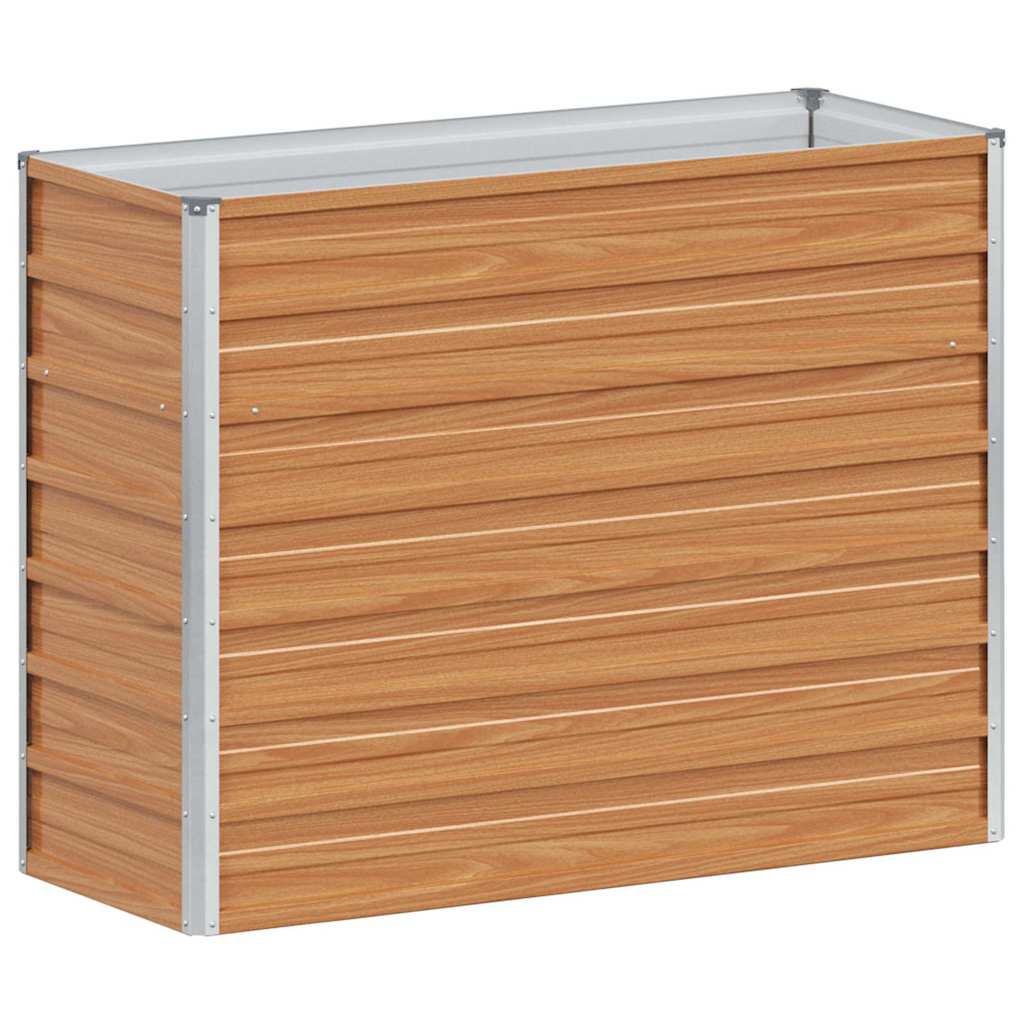 Garden Raised Bed Light Brown 100 x 40 x 77 cm Galvanised Steel