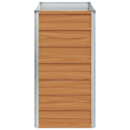 Garden Raised Bed Light Brown 100 x 40 x 77 cm Galvanised Steel