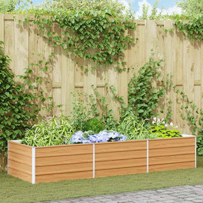 Garden Raised Bed Light Brown 240 x 80 x 45 cm Galvanised Steel