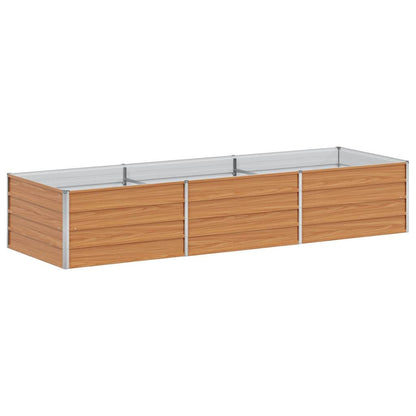 Garden Raised Bed Light Brown 240 x 80 x 45 cm Galvanised Steel