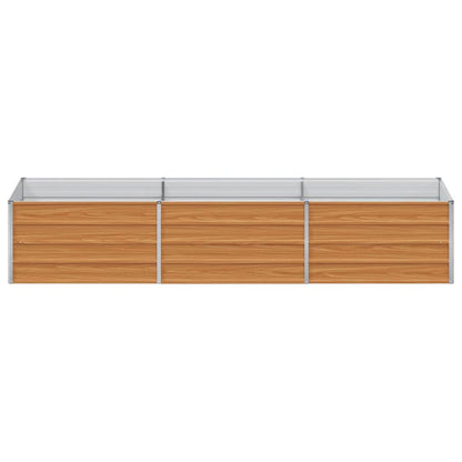Garden Raised Bed Light Brown 240 x 80 x 45 cm Galvanised Steel