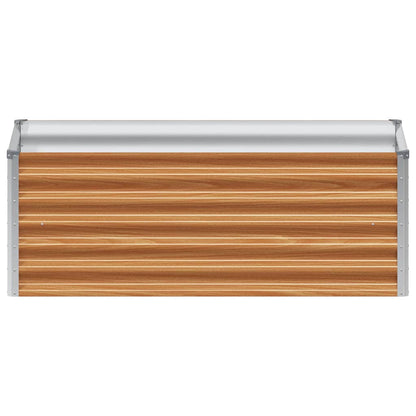 Garden Raised Bed Light Brown 98 x 50 x 36 cm Galvanised Steel