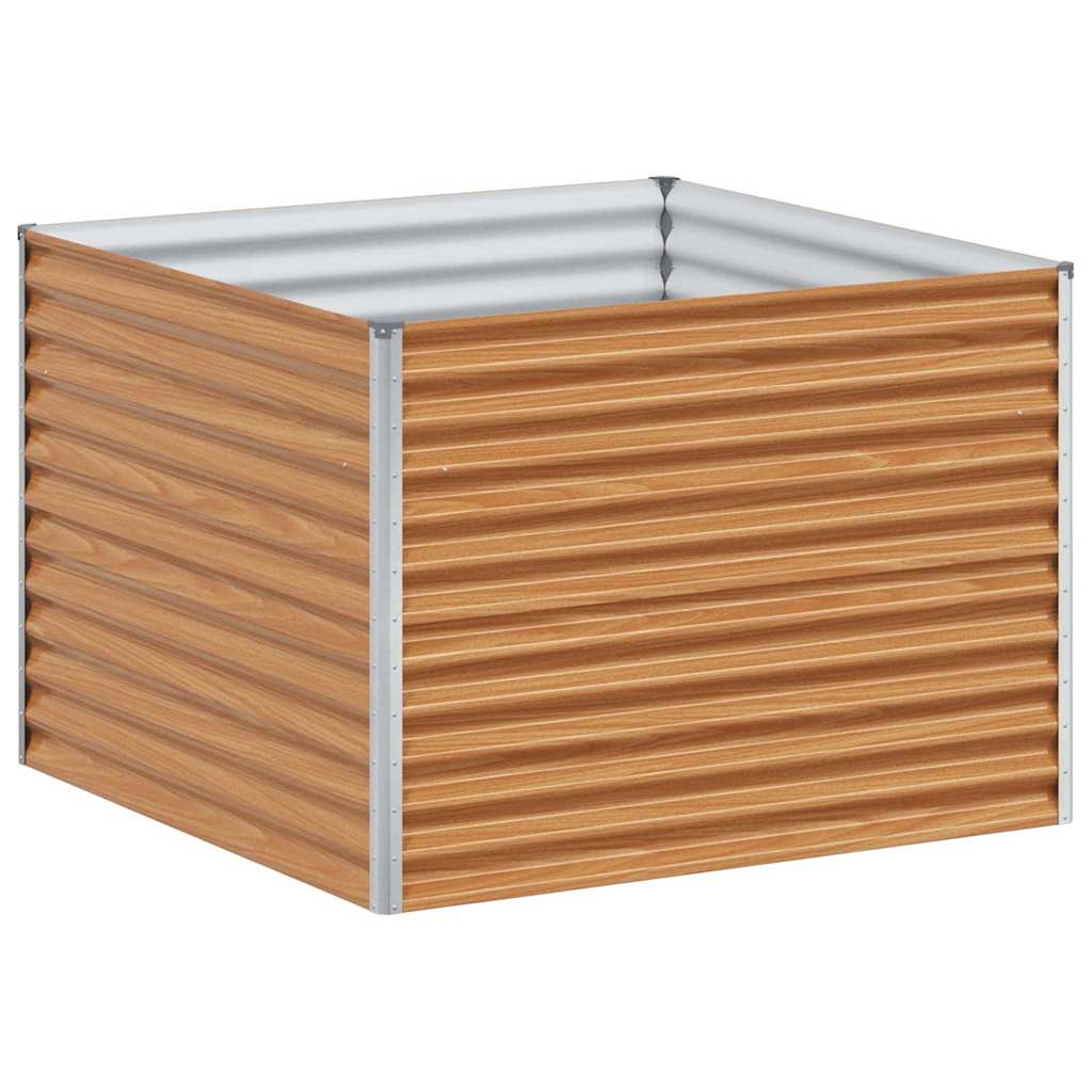 Garden Raised Bed Light Brown 98 x 100 x 68 cm Galvanised Steel