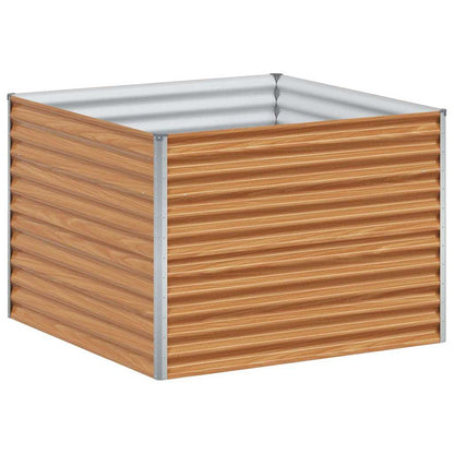 Garden Raised Bed Light Brown 98 x 100 x 68 cm Galvanised Steel