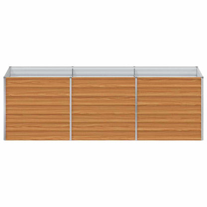 Garden Raised Bed Light Brown 240 x 80 x 77 cm Galvanised Steel