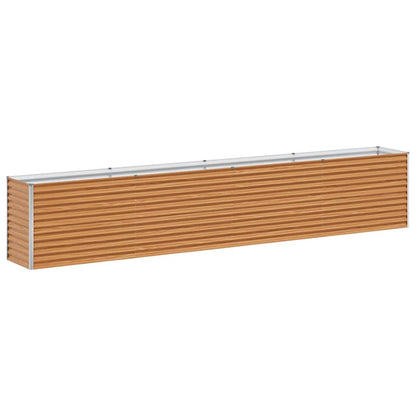 Garden Raised Bed Light Brown 390 x 50 x 68 cm Galvanised Steel