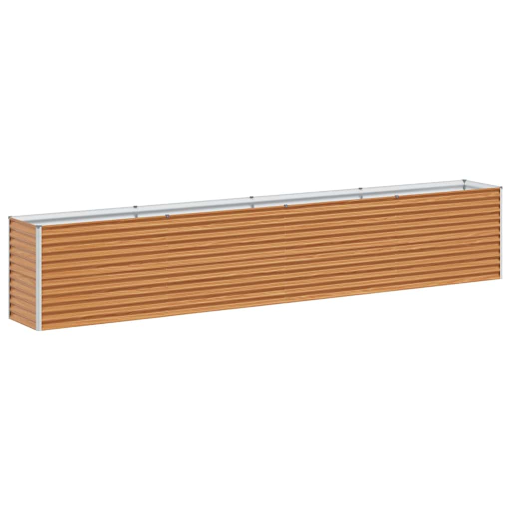Garden Raised Bed Light Brown 390 x 50 x 68 cm Galvanised Steel