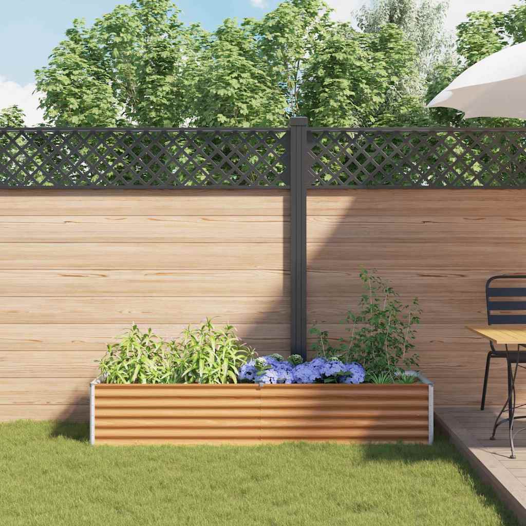 Garden Raised Bed Light Brown 195 x 50 x 36 cm Galvanised Steel