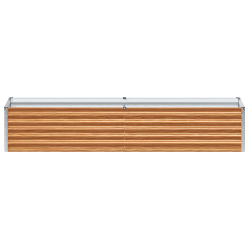 Garden Raised Bed Light Brown 195 x 50 x 36 cm Galvanised Steel