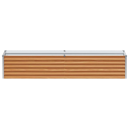 Garden Raised Bed Light Brown 195 x 50 x 36 cm Galvanised Steel