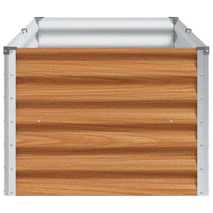 Garden Raised Bed Light Brown 195 x 50 x 36 cm Galvanised Steel