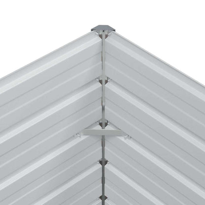 Garden Raised Bed Light Brown 320 x 80 x 77 cm Galvanised Steel