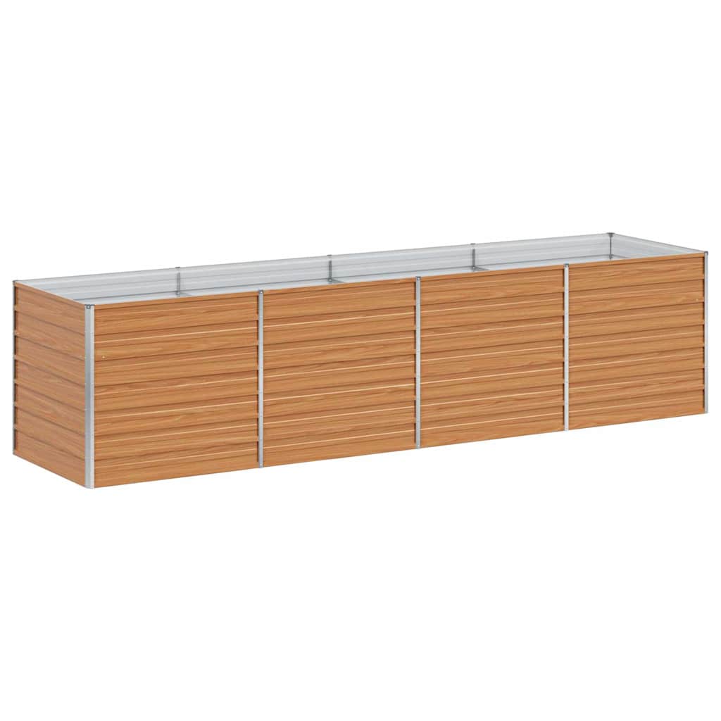 Garden Raised Bed Light Brown 320 x 80 x 77 cm Galvanised Steel