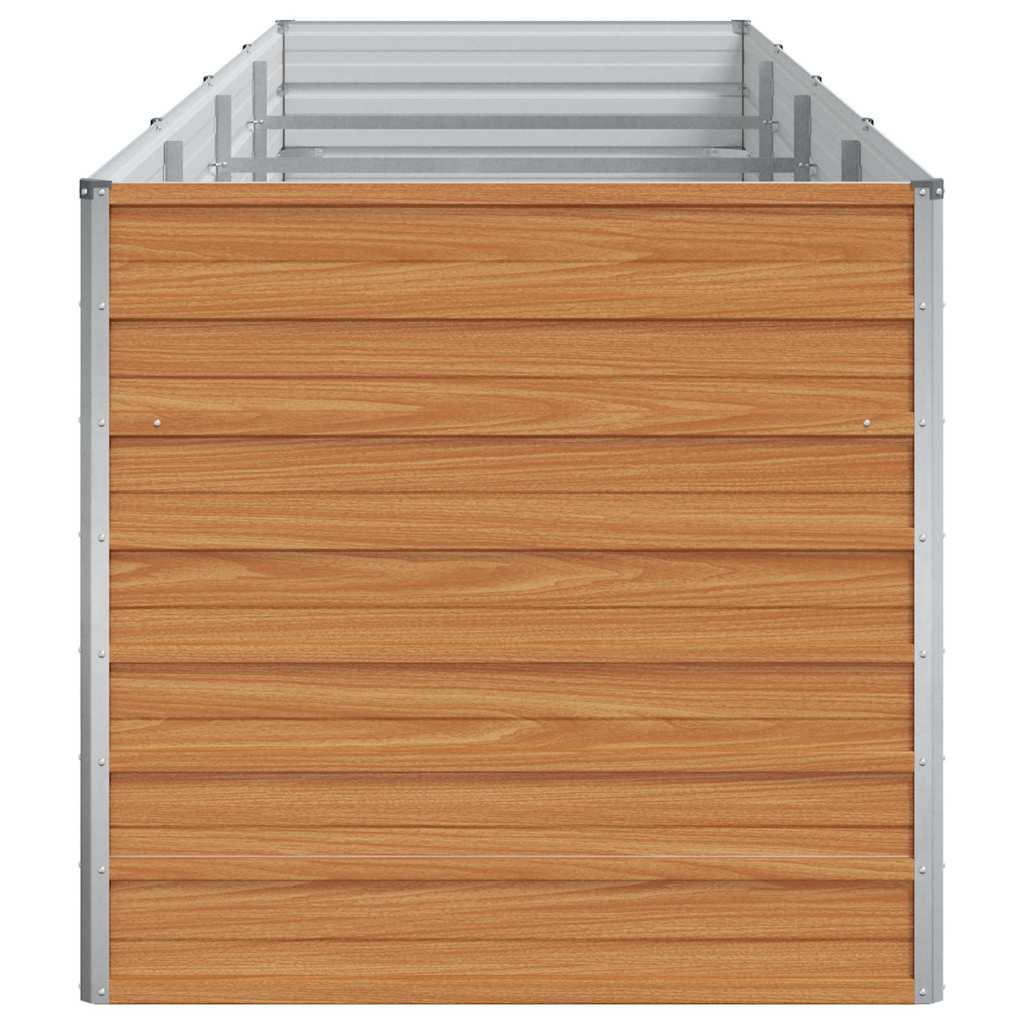Garden Raised Bed Light Brown 320 x 80 x 77 cm Galvanised Steel